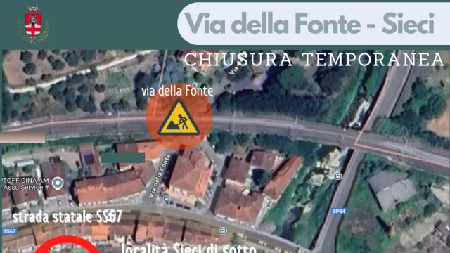Via della Fonte. Chiusura temporanea